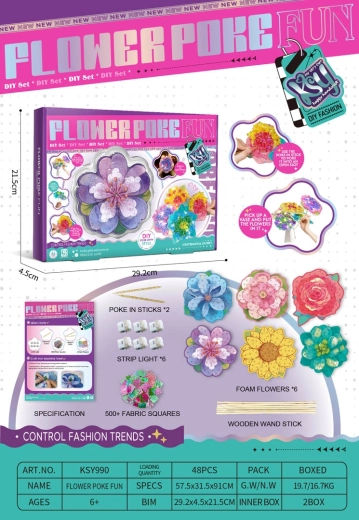 Set creativ pentru realizarea unui buchet de flori luminos