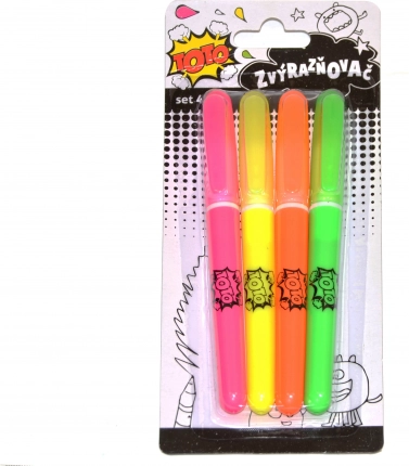 set de markere fluorescente, 4 buc.