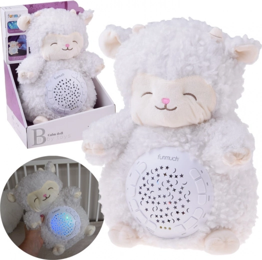 Proiector de stele oiță moale cu cântece de leagăn și sunete