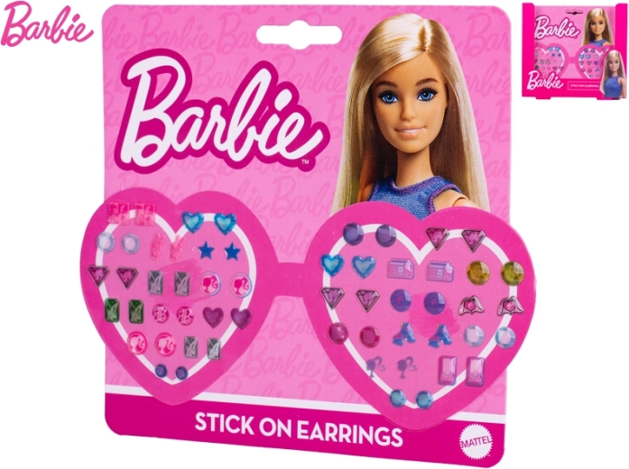 Cercei autocolanți BARBIE – set de 28 perechi pentru copii