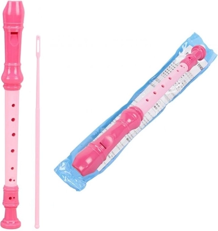 Flaută de trei culori din plastic, cu tijă de curățare