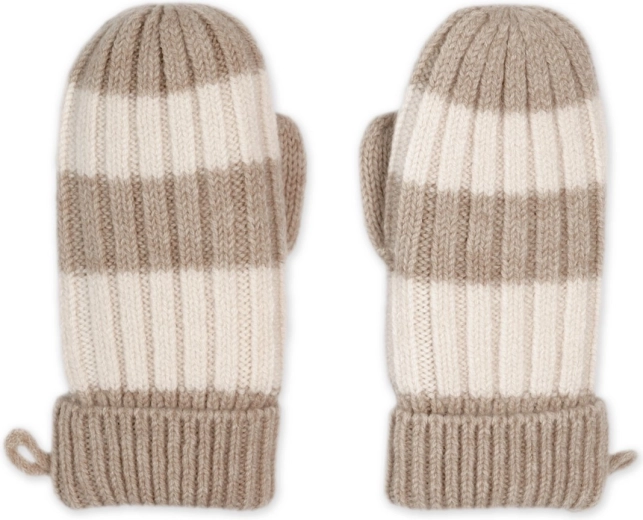 Mănuși Lodger Stripe Merino bej, măr. 1–2 ani - 1 bucată