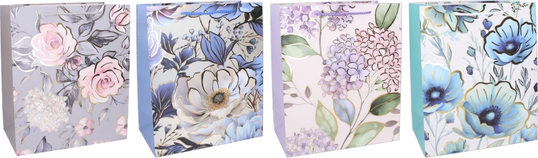 Pungă cadou din hârtie S 18 × 23 × 10 cm – design floral, pentru tot anul