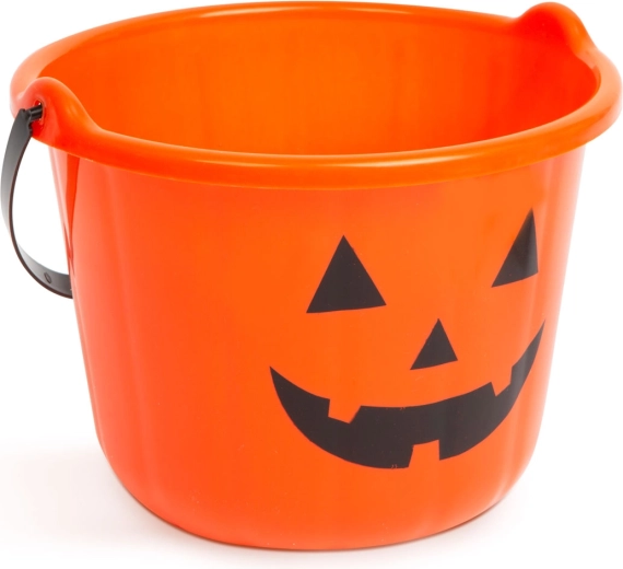 Găleată din plastic pentru Halloween cu motiv de dovleac