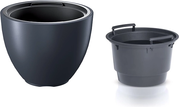 Ghiveci cu inserție 39,5 cm antracit HEOS