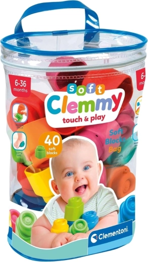 Clementoni Soft Clemmy cuburi moi pentru bebeluși - 40 buc.