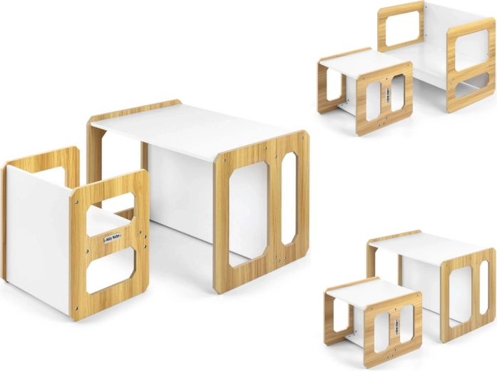 Milly Mally set de mobilier pentru copii Stella 3în1 natural
