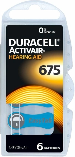 Baterii pentru aparate auditive DURACELL Activair 675, 6 buc