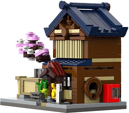 Set de construcție CaDA Mini băi publice japoneze Sento la scara 1:65