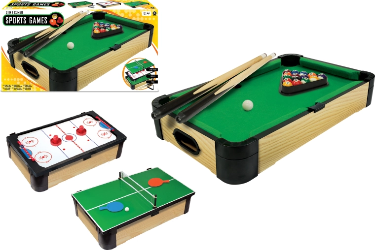 Biliard de masă 3-în-1 Triple-Play 60 cm