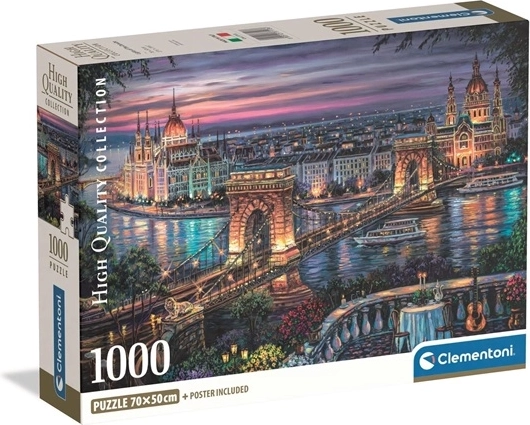 Puzzle Clementoni Compact Lumini pe Dunăre 1000 de piese