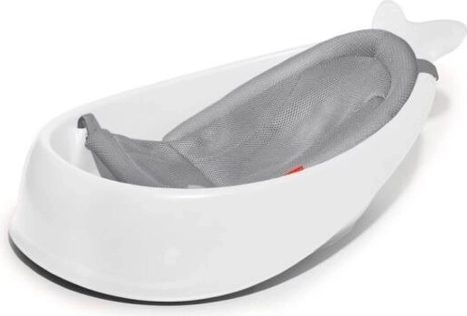 Cădiță pentru copii Skip Hop Moby 3 în 1 cu suport ergonomic albă
