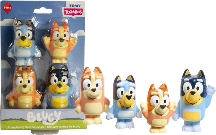 Toomies Bluey set de figurine care scârțâie pentru baie, 4 buc.