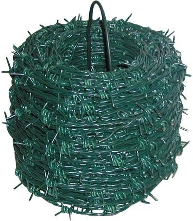 Sârmă ghimpată plastifiată 2,4/2,0 mm – 100 m, verde