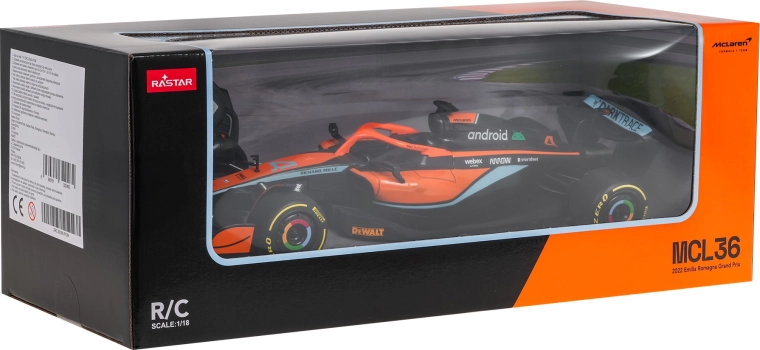 Model de mașină de Formula 1 McLaren MCL36 Rastar, controlat de la distanță, la scara 1:18
