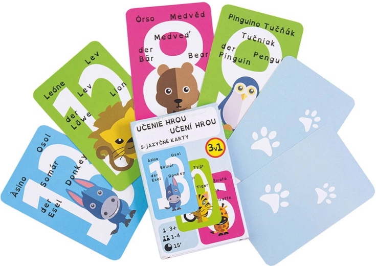 ARGUS Cărți de joc educative 3 în 1 în patru limbi