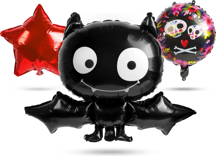 Set de baloane din folie pentru Halloween cu lilieci – 5 bucăți