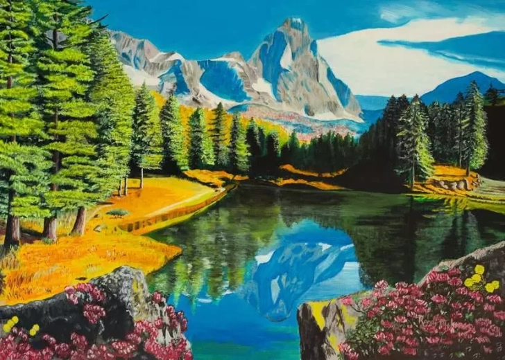 Puzzle Ravensburger Reflexia muntelui stâncos XXL 300 piese