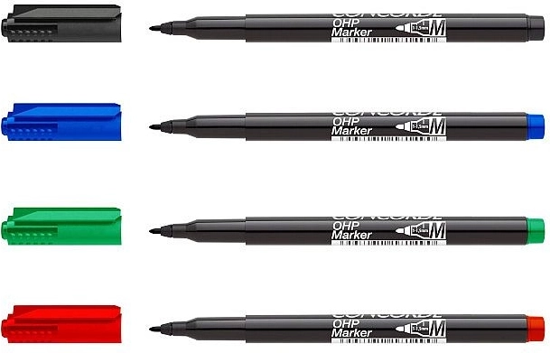 Markere permanente CONCORDE OHP M, set 4 buc