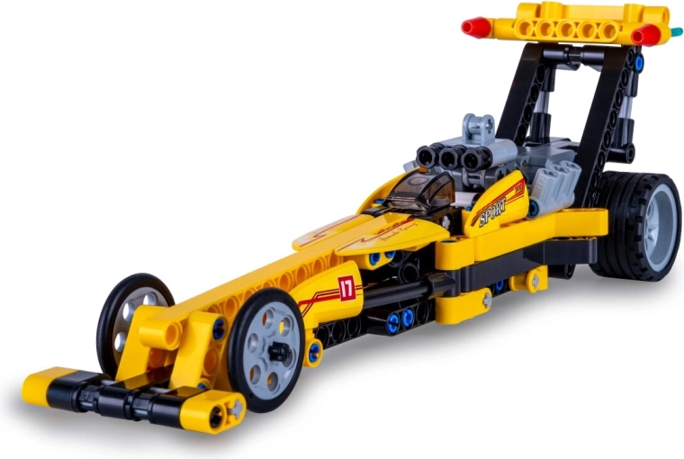 Set de construcție CaDA Drag Racing dragster galben 1:29