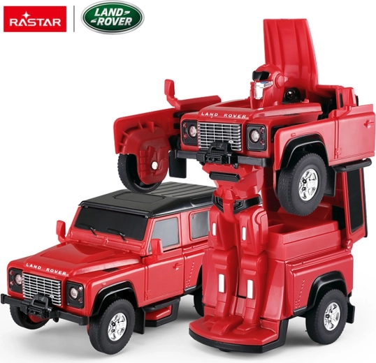 Mașină metalică și robot 2în1 Land Rover Defender RASTAR 1:32 roșu