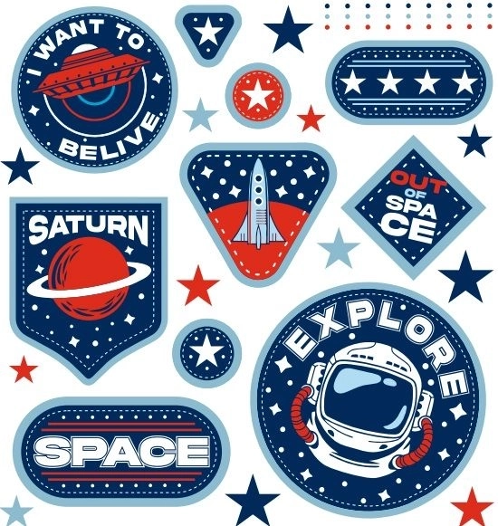 Autocolante termotransfer spațiale