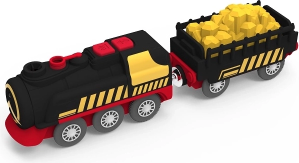 2Kids Toys tren cu aburi pe baterii cu funcție de abur