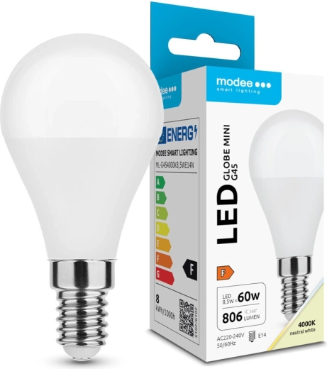 Modee LED bec Globe Mini G45 8,5 W E14 806 lm alb neutru