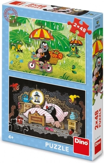 Puzzle DINO KRTEČEK – Ziua lui Krteček, 2×48 piese