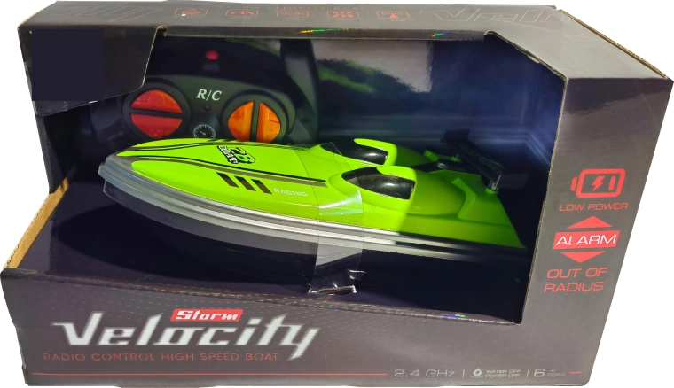 Barcă rapidă R/C Velocity Storm 1:16, 2,4 GHz, verde lime