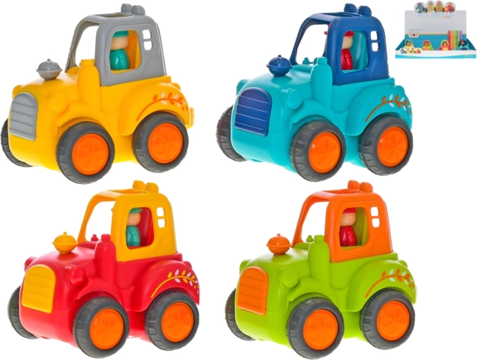 Tractor cu mecanism inerțial 10 cm cu figurină de tractorist