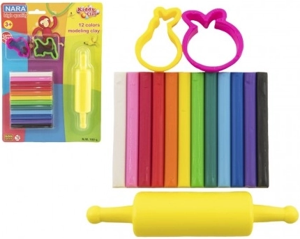Set creativ NARA cu plastilină, forme de tăiere și cilindru