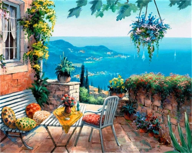 Norimpex pictură cu diamante natură statică la mare 30 × 40 cm