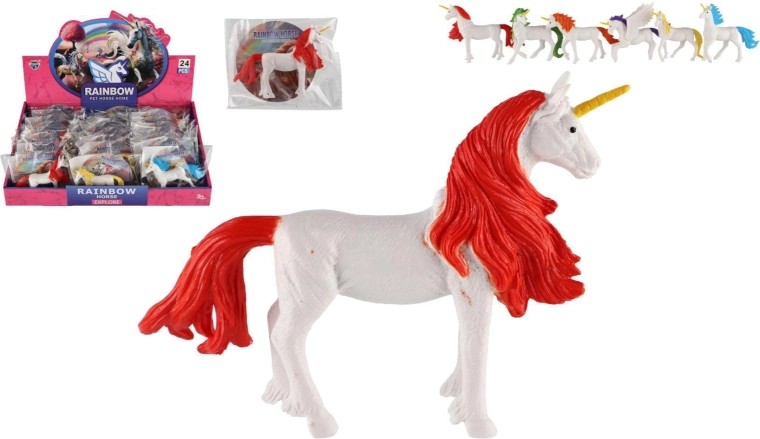 Figurină unicorn 13 cm – mix 6 culori (în punguță, 24 buc. în cutie)