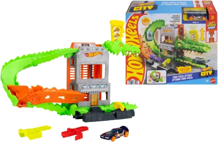 Hot Wheels crocodil – atac la pizzerie (set de joacă)