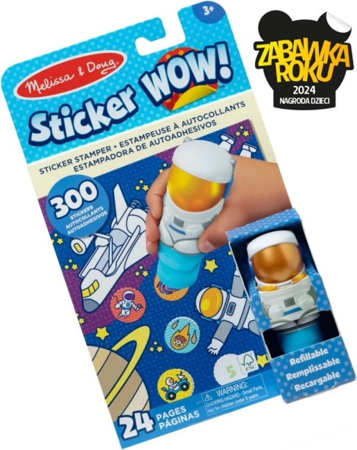 Sticker Wow set creativ cu ștampilă și autocolante – astronaut