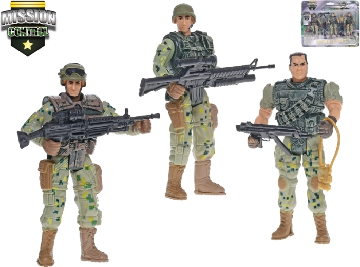 Set soldați Mission Control 10 cm – 3 figurine cu arme