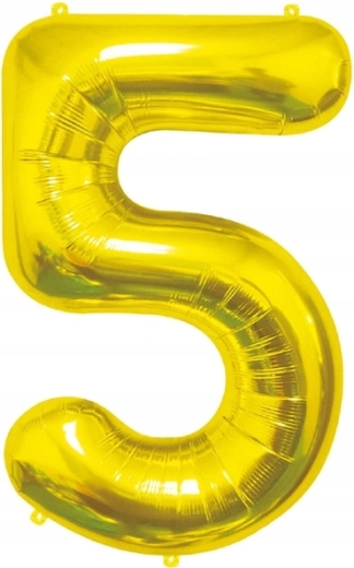 Balon folie cifră 5 auriu 85 cm