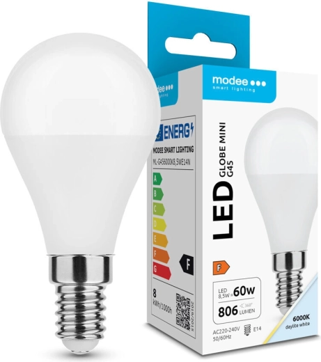 Modee LED bec Globe Mini G45 8,5 W E14 806 lm alb rece