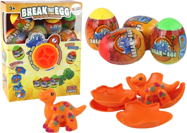 Ouă de dinozaur incubator cu coajă colorată - set 12 buc