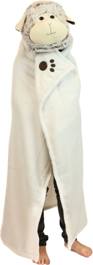 Pătură cu glugă călduroasă mielușel cu buzunare-lăbuțe