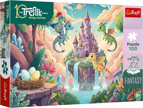 Puzzle Trefl 100 de piese – Cavalerul Treflik într-o lume fantasy
