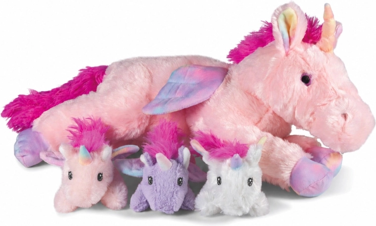 Set de pluș Cozy Noxxiez: mămică unicorn și 3 pui