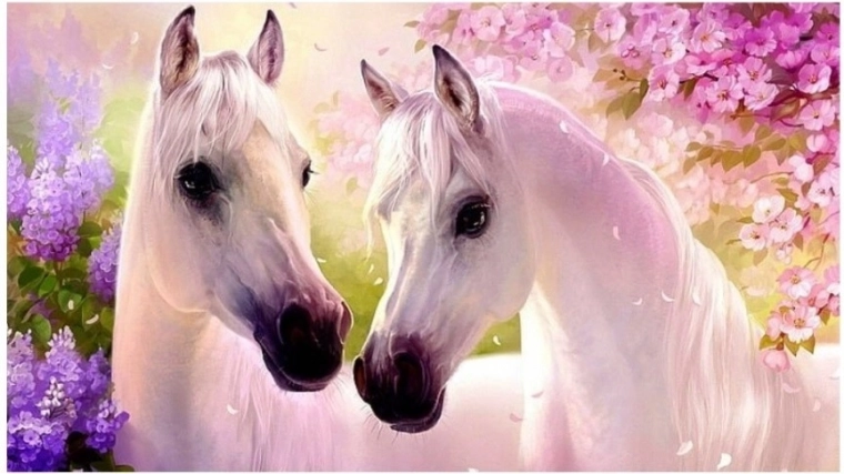 Pictură cu diamante – cai îndrăgostiți 30x40 cm NORIMPEX