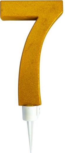 Lumânare pentru tort cifră 7 auriu 16 cm