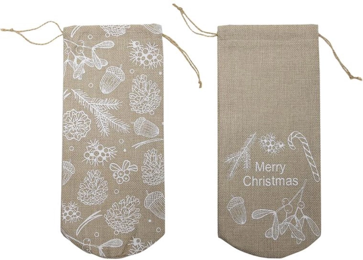 Săculeț cadou din iută 10 × 30 cm, gri