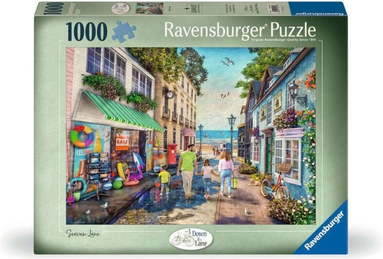 Puzzle Ravensburger Down the Lane nr. 3: Străduță de pe litoral, 1000 de piese