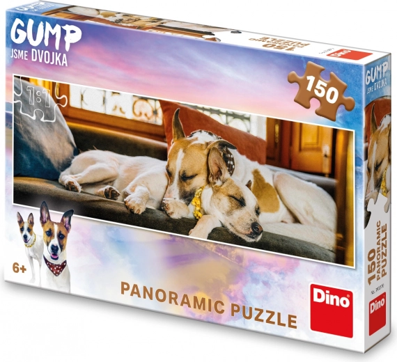 Puzzle panoramic Gump pe canapea 150 piese