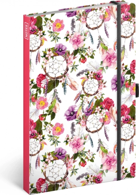 Caiet Dreamcatcher roz, dictat, 13 × 21 cm