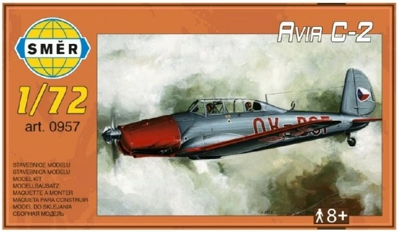 Model Avia C-2 1:72 15,2x1,18 cm în cutie 25x14,5x4,5 cm